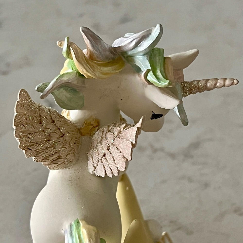 Pastel Unicorn on Yellow Crescent Moon Figurine - Picture 5 of 9